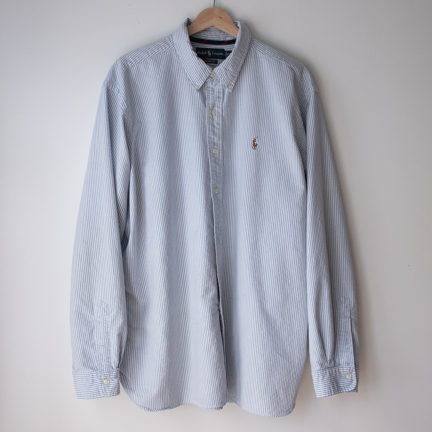 Ruffle Top, Blue/White