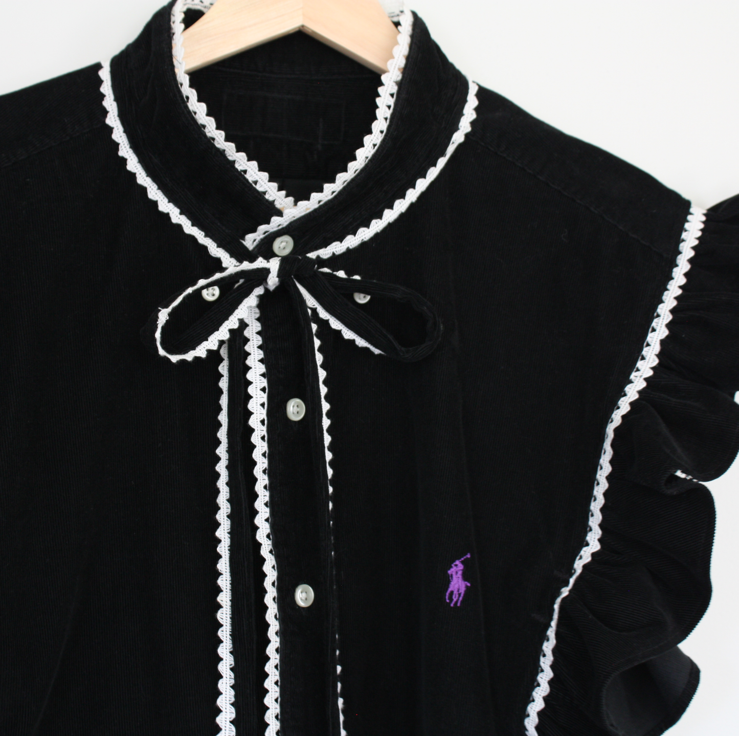 Apron Top, Black Corduroy