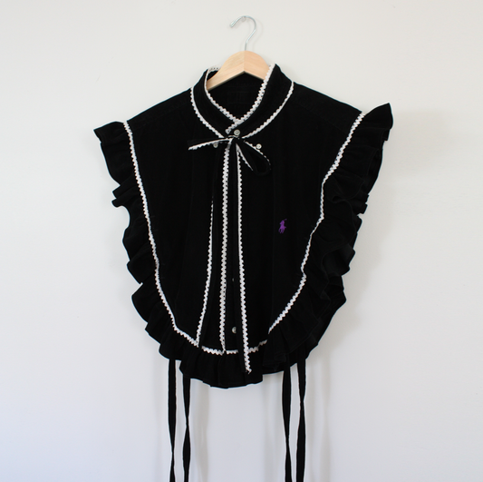 Apron Top, Black Corduroy