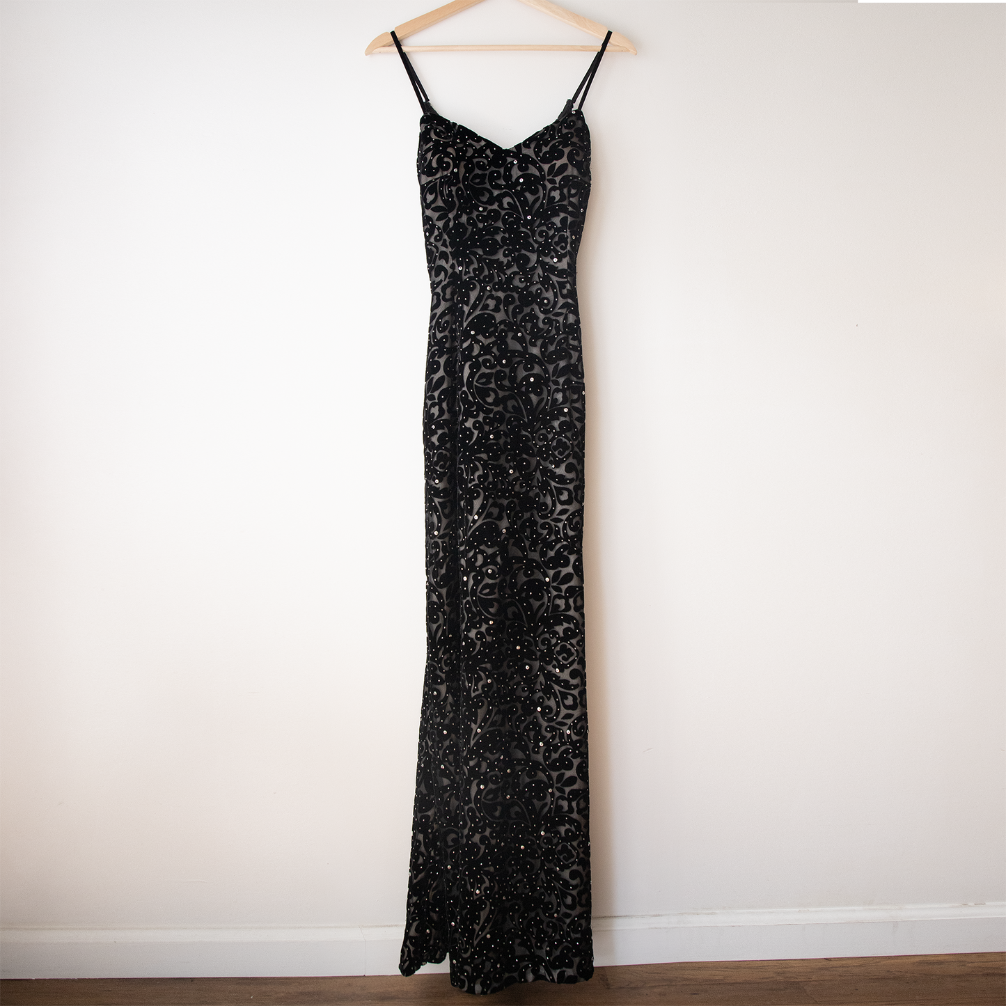 Embellished Velvet Paisley Gown