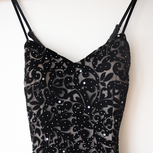 Embellished Velvet Paisley Gown