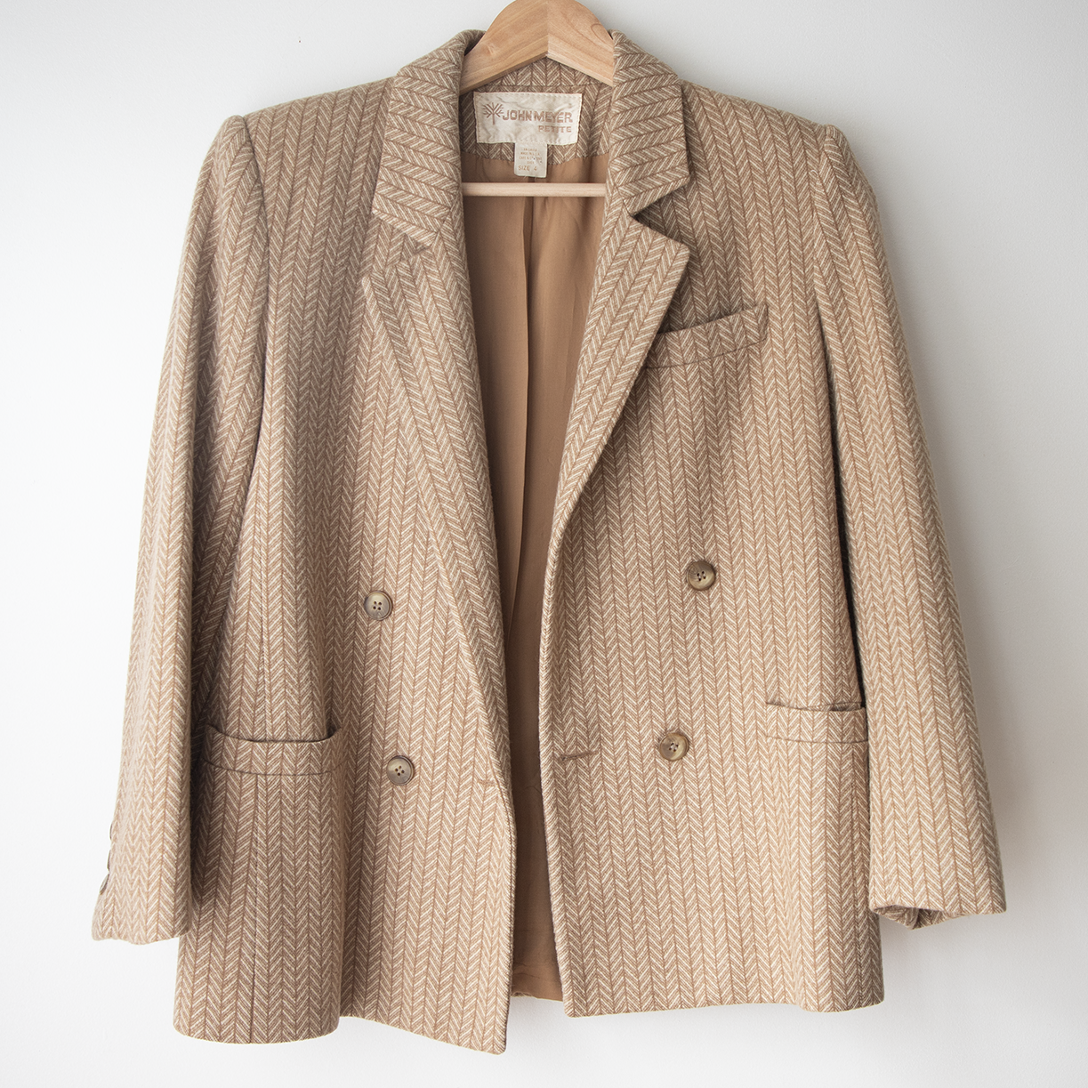 Camel Herringbone Blazer