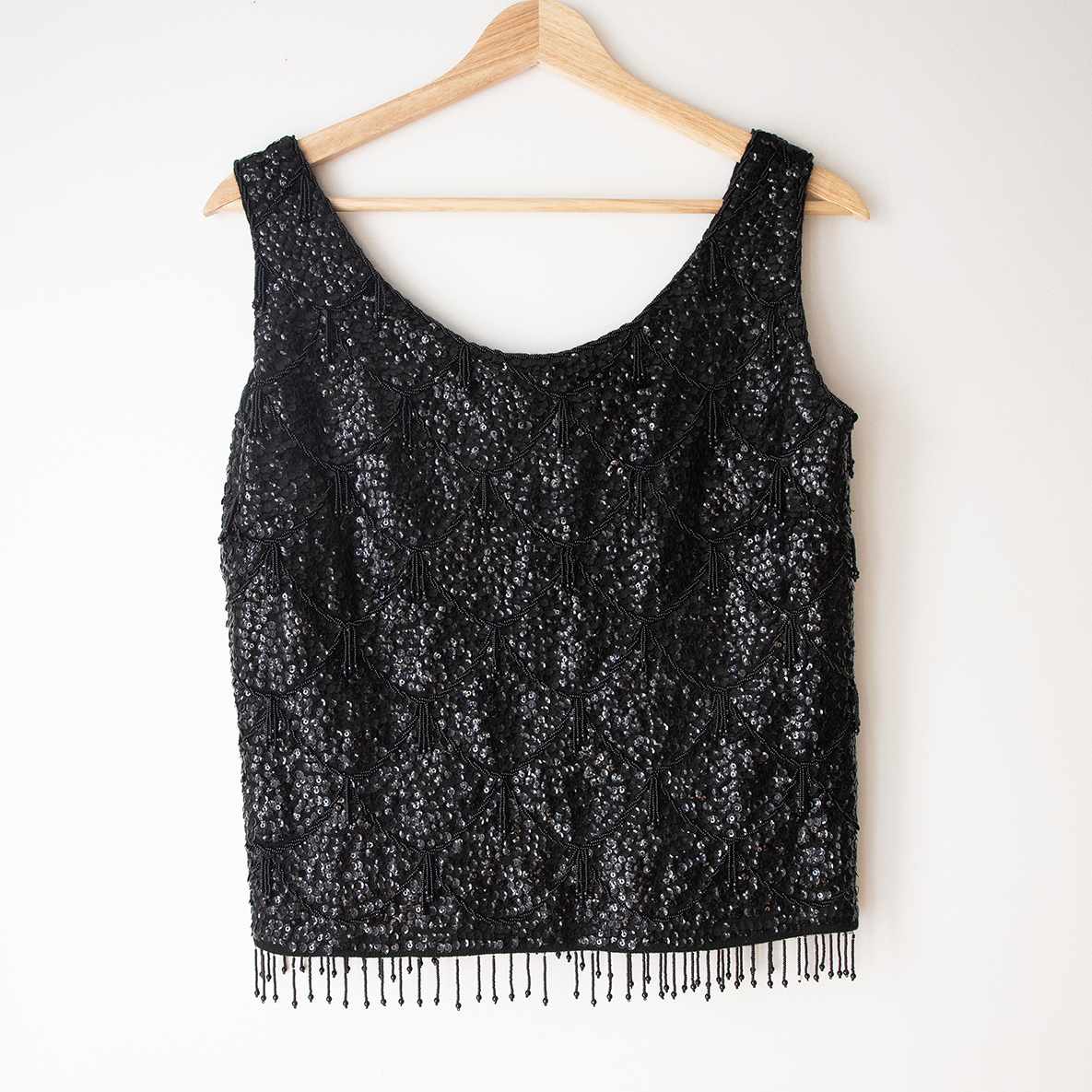 50's Sequin Beaded Fringe Top