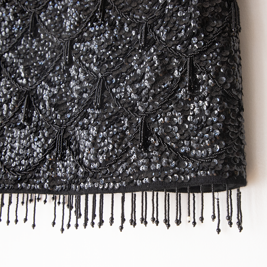 50's Sequin Beaded Fringe Top