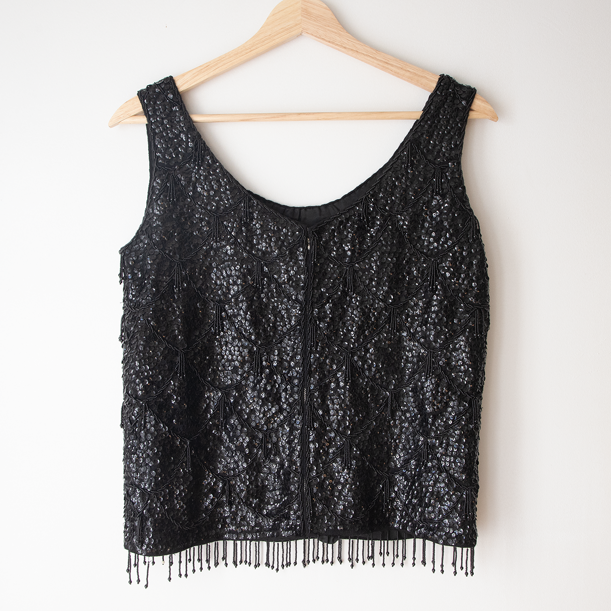 50's Sequin Beaded Fringe Top