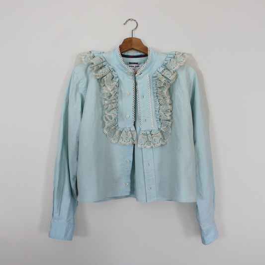 Mod Ruffle Top, Baby Blue