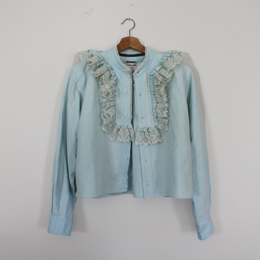 Mod Ruffle Top, Baby Blue