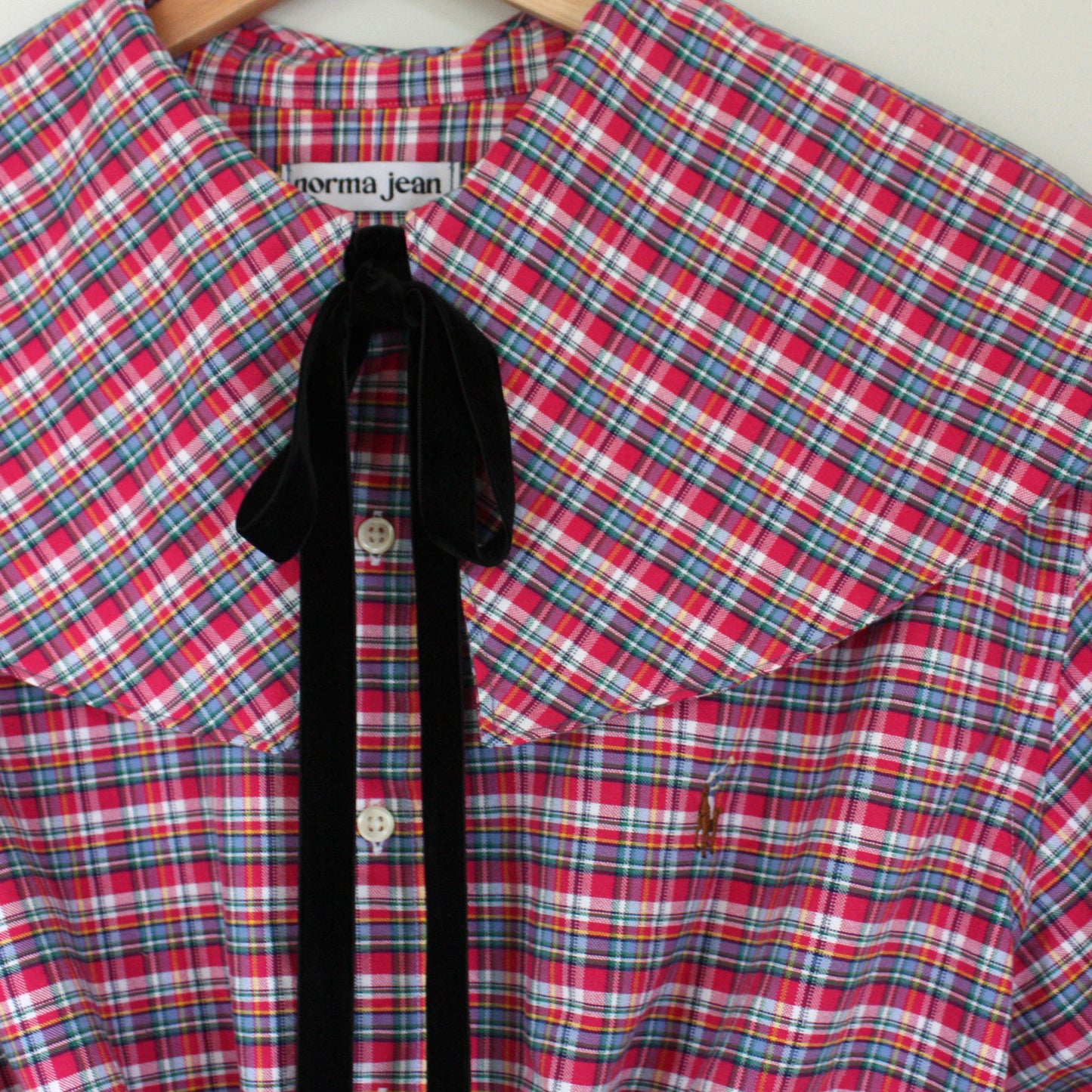 Plaid Jean Top - Pink Multi